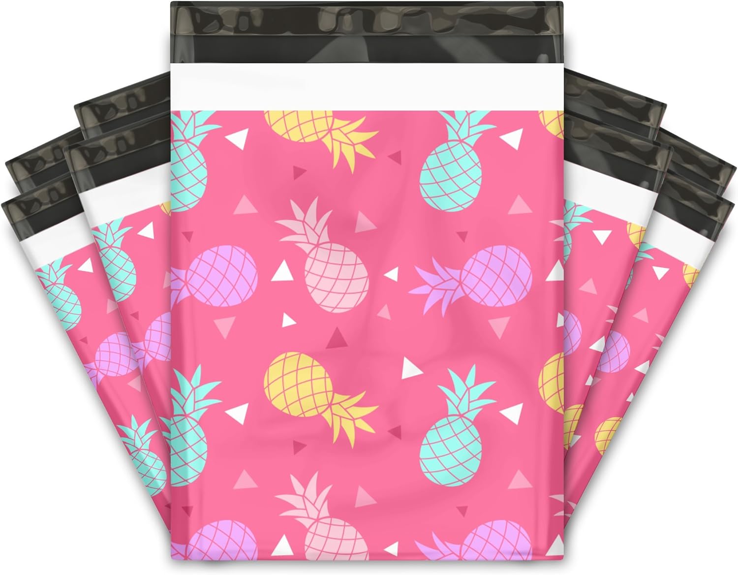 10x13 (100) Pink Pineapple Designer Poly Mailers Shipping Envelopes Premium Printed Bags