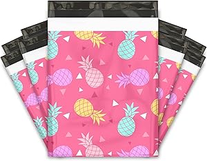 10x13 (100) Pink Pineapple Designer Poly Mailers Shipping Envelopes Premium Printed Bags