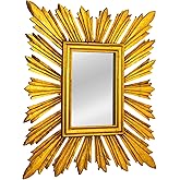 Creative Co-Op Sunburst Rectangular Wall Mirror, Gold