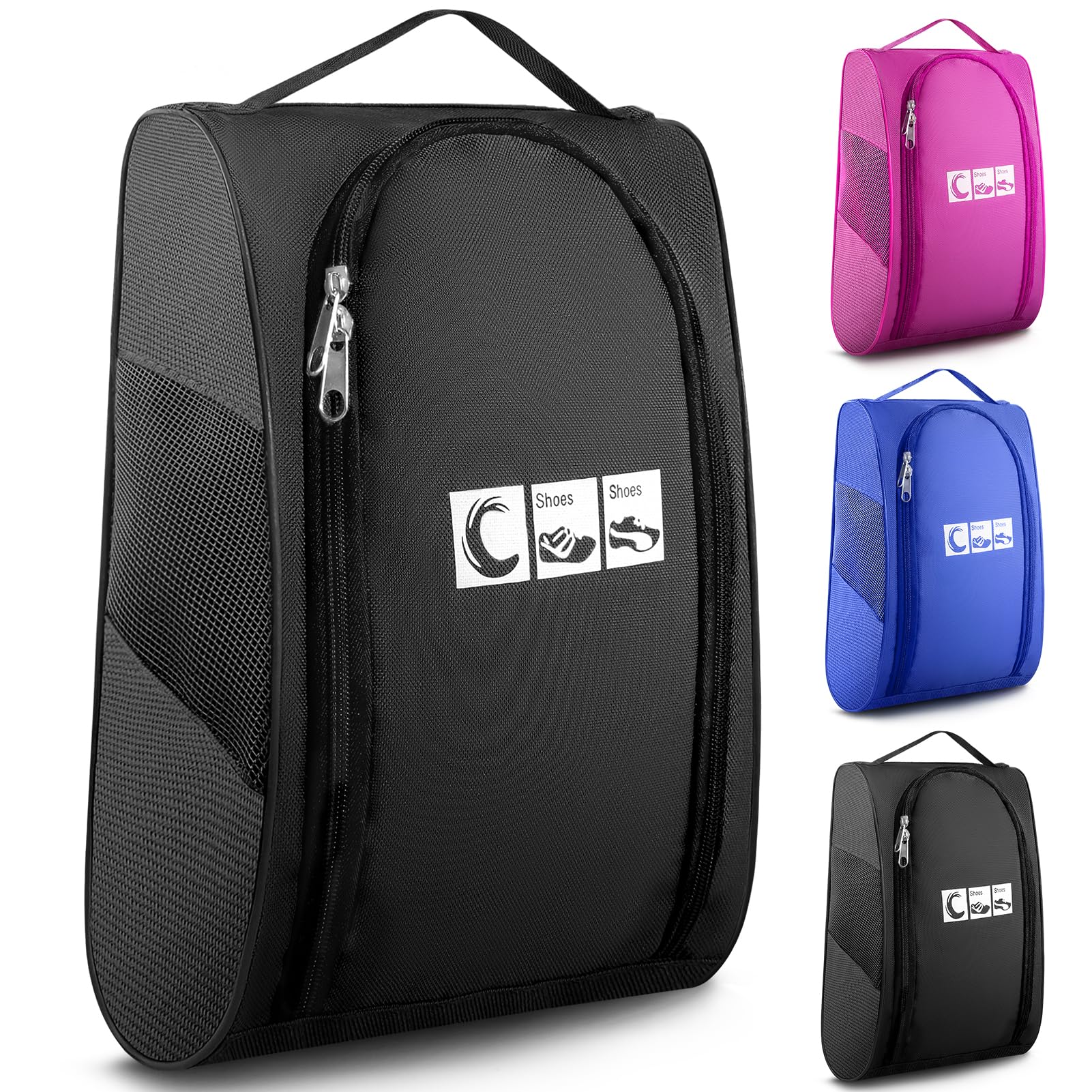 Ailaka Shoe Bag for Travel, Golf Shoe Bag Pouch Portable Large Shoes Storage Bag, Zipper Shoe Bags for Gym Sport Bowling