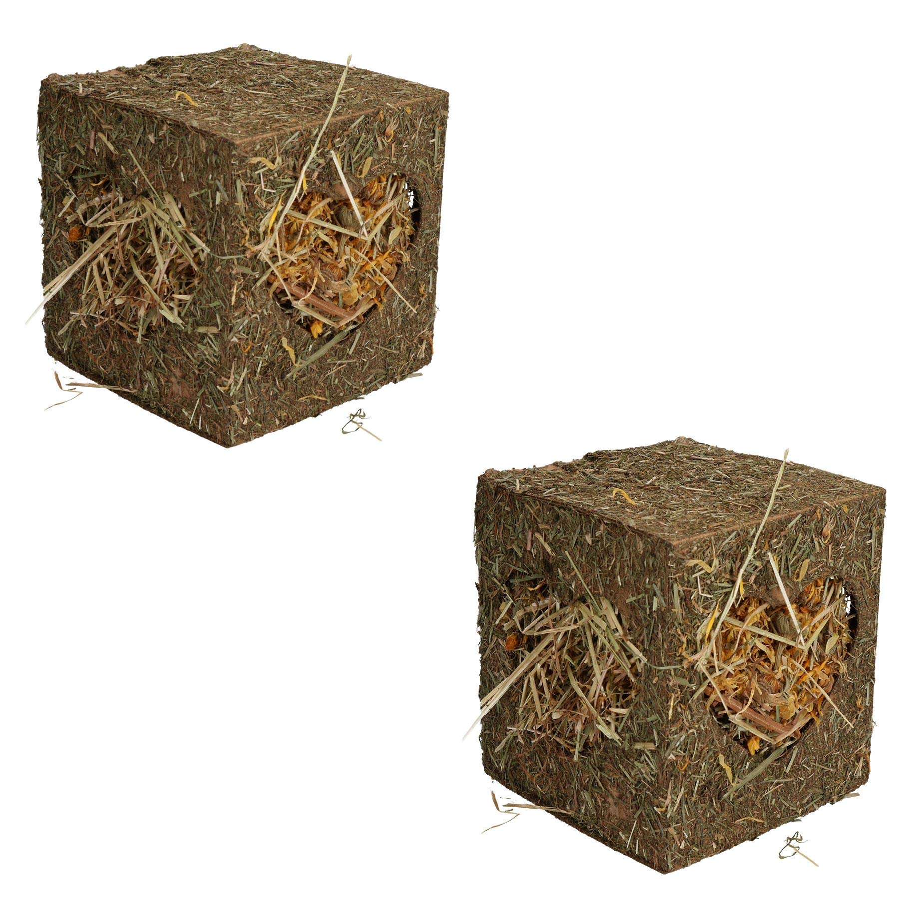 AB Tools Two Small Animals Guinea Pigs Rabbits Boredom Breaker Medium Hay Cubes