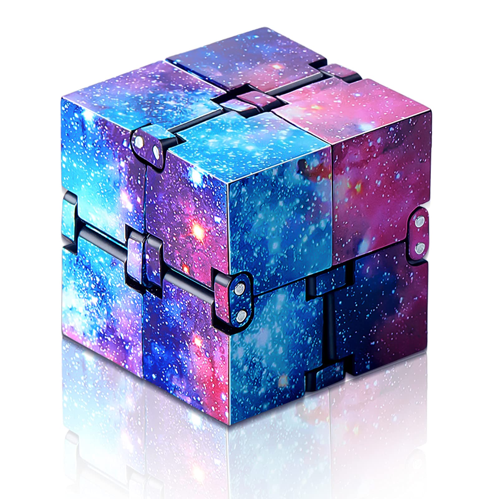 Skylety Cube Mini Blocks, Cube Desk Toy Sensory Toys Stress Relief Tool Game Supplies Gifts for Christmas for Adhd Autism Teens and Adults(Rainbow Galaxy Space)