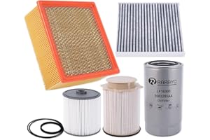 RARAYC 6.7L Cummins Fuel Filter Kit for 2019-2024 Ram Turbo Diesel Engines 68157291AA 68436631AA and Oil Filter 5083285AA Air filter 43034051AB Cabin Air Fitler 68406048AA