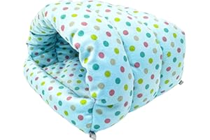 Vedem Guinea Pig Bed Small Animal Warm Plush Cave Hideout Rat Ferret Cage Hanging Bunkbed Hammock (Large, Blue-Dots)