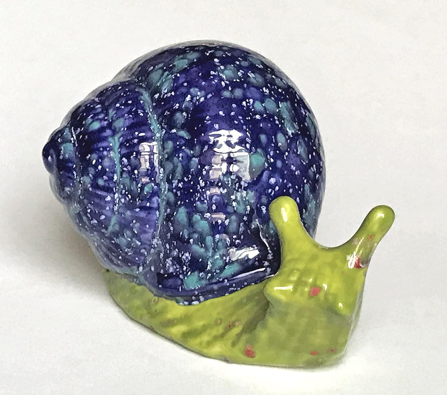 Schnecke groß blau, Keramik, Handarbeit, Gartendekoration, Unikat