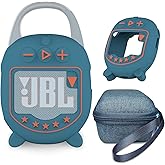 JCHPINE Hard Case and Silicone Cover for JBL Clip 5 Ultra Portable Bluetooth Speaker Accessories, Soft Silicone Case for JBL Clip 5 Speaker Stand Up Holder (Blue)