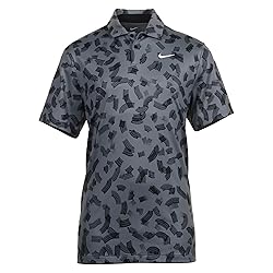 Nike Men's Dri-FIT Tour Golf Polo Dark Grey | White