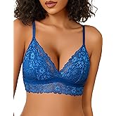 Avidlove Lace Bralette for Women Sexy Wireless Bralettes Non Padded Bralette V Neck Minimizer Lingerie
