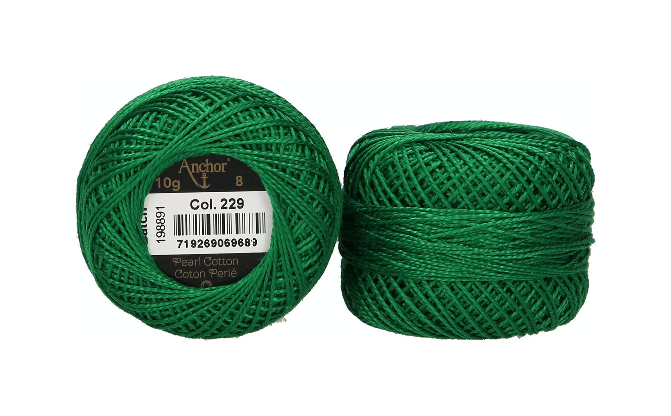 ANCHOR Pearl Yarn, Thickness: 8, Packaging: 10G, Running Length: 82M dunkelgrün Embroidery Threads — image 1