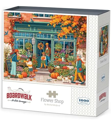 Boardwalk 'Motorcycle Santa' 1000 Piece Jigsaw Puzzle - Holiday Scene, Premium US-Made, With Poster