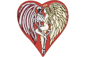 ZEGINs Angel and Demon Patch Embroidered Applique Badge Iron On Sew On Emblem