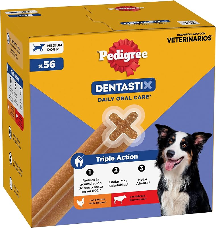 Dentastix Snack Dental para la Higiene Oral de Perros Medianos (1 Pack de 56ud)