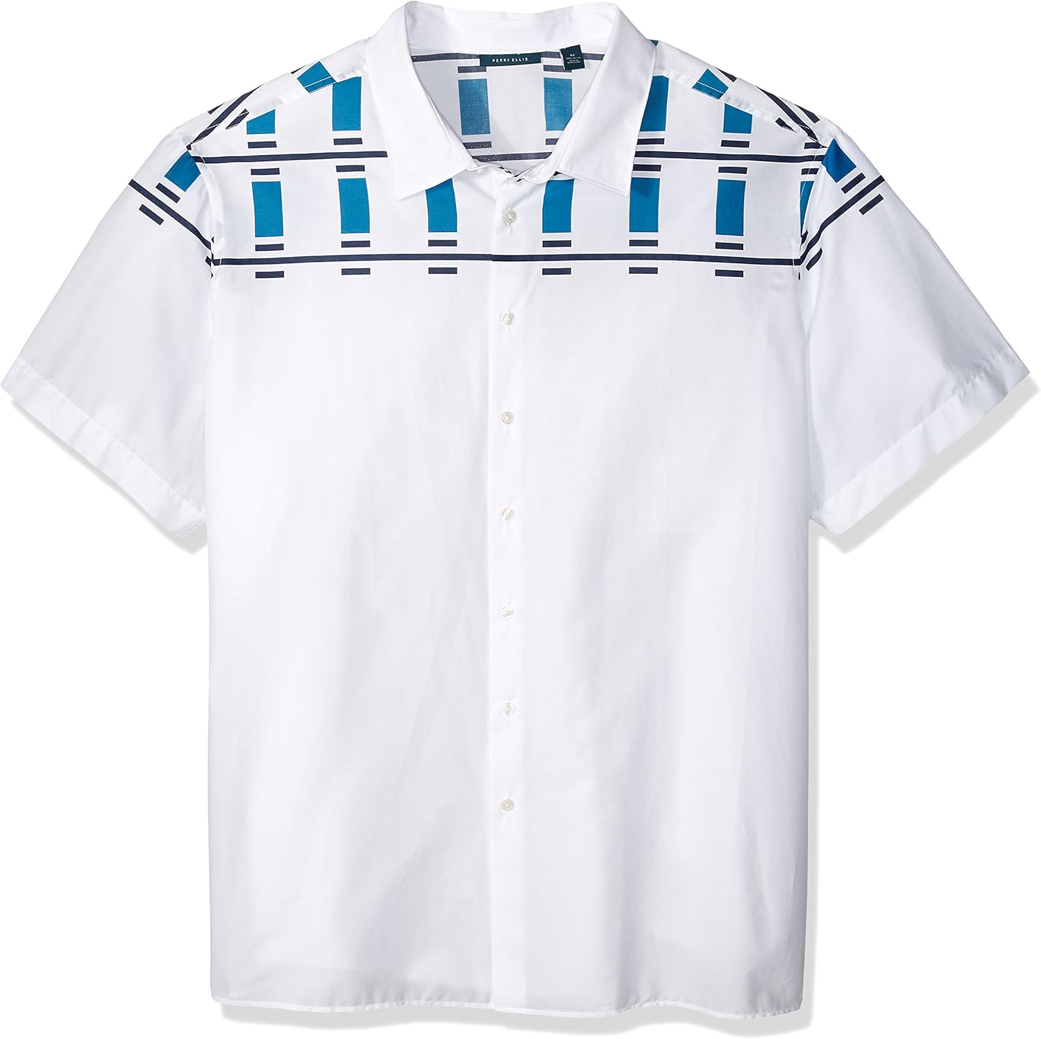 Perry Ellis Mens Big and Tall Short Sleeve Geo Print Shirt-j