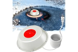 TENLOX 1000W Pond Heaters for Outdoor Ponds with Fish, Small Pond Heater with Auto ON/OFF, Floating Pond Deicer with Thermostat-Controlled and LED Indicator, Durable Cast Stock Tank Heater with 10 FT Cord