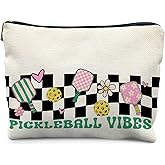 Pickleball Vibes Cosmetic Bag - Accessories and Gifts for Women and Pickleball Lovers - Makeup Bag