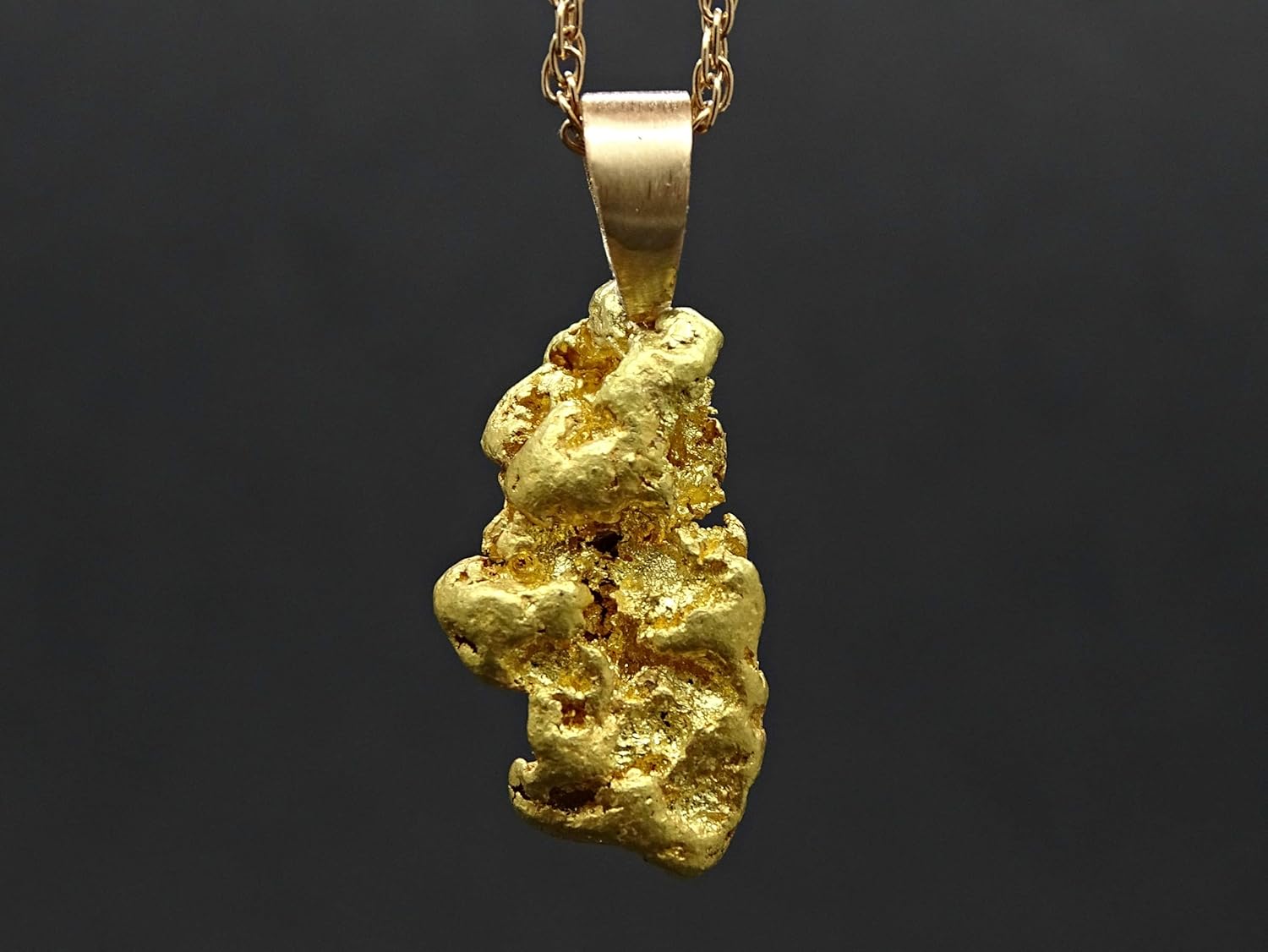Natural Gold Nugget Pendant, Raw Gold Nugget Necklace, Real