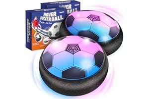 Officygnet 2 Pack Hover Soccer Ball Toys Gifts for 5, 6,7, 8-12 Year Old Boys, Indoor Boys Toys Age 6-8, Light-Up Soccer Ball Games for Kids 4-6, Ideal Christmas Birthday Sports Gifts for Kids