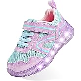 SKYWHEEL Toddler Girls Boys Light up Shoes LED Flashing Lightweight Mesh Breathable Walking Sneakers for Toddler and Little Kids Running