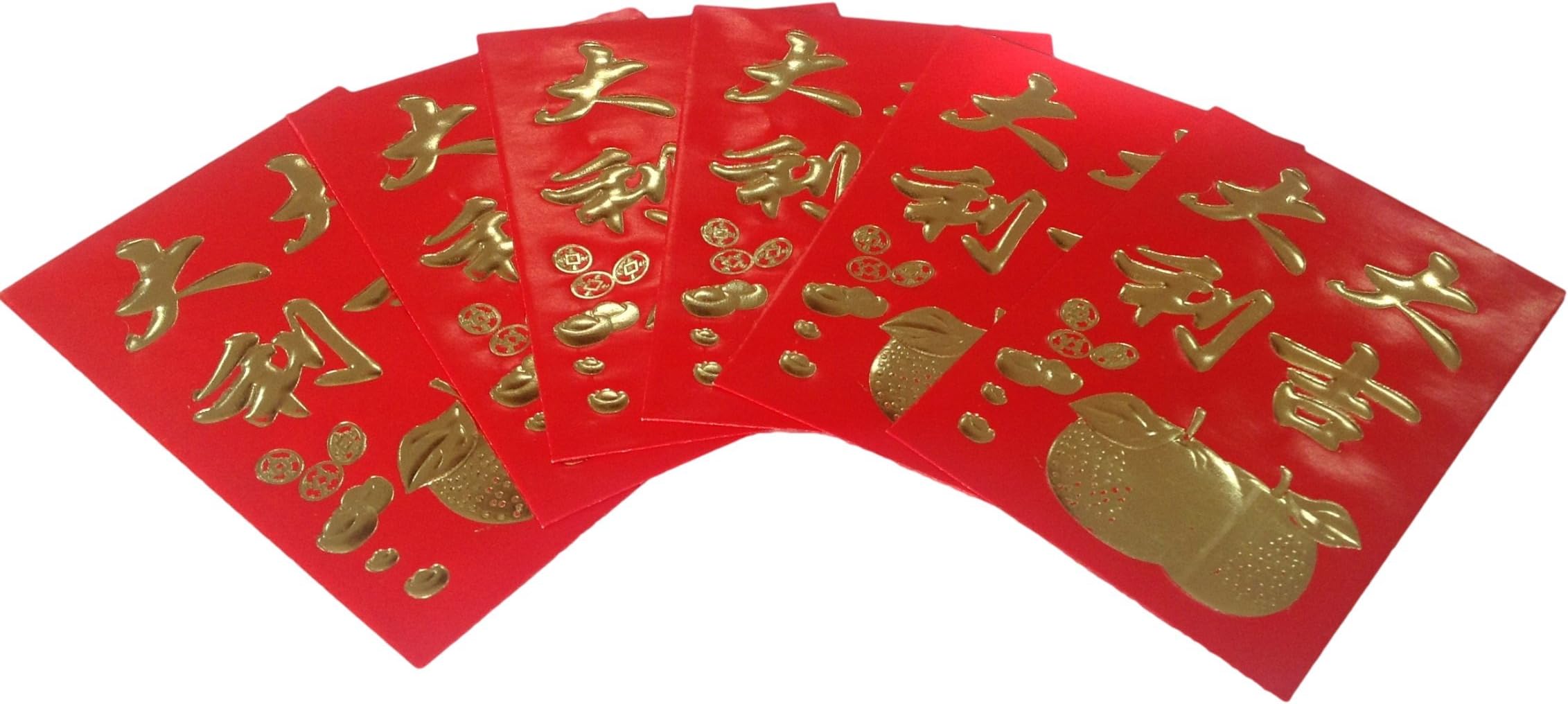 Great Luck and Great Benefits with Auspicious Mandarins Chinese New Year Hongbao / Lai See / Lucky Money Red Envelops (HB-4 US) by Joss Stick