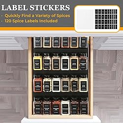 Famhap 6 Pack Spice Drawer Organizer with Labels