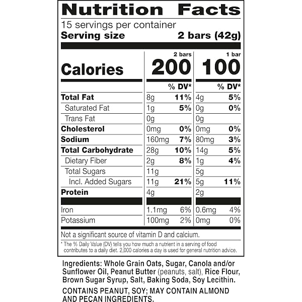 NATURE VALLEY CRUNCHY GRANOLA BARS, PEANUT BUTTER, 30 CT, 22.35 OZ (15 POUCHES)