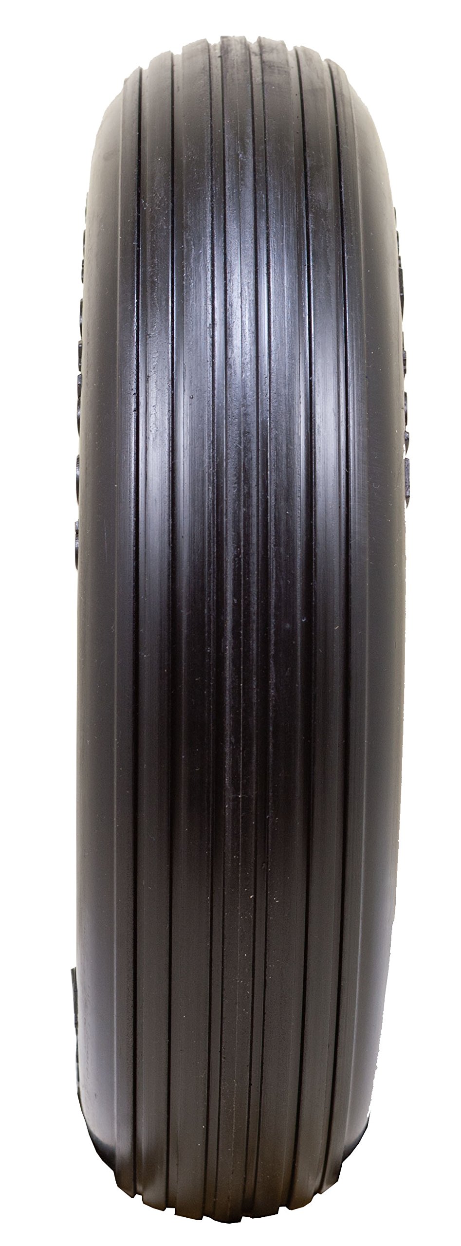 Marathon 4.80/4.00-8" Flat Free Tire on Wheel, 3" Hub, 5/8" Bearings, Ribbed Tread