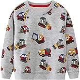 YAGATA Toddler Sweatshirt Boys Long Sleeve Shirts Casual Kids Cotton Graphic Fall Winter Pullover Tee Tops Blouse