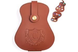 InnoBeta Personalized Guitar Picks Holder for Men, Women, PU Leather Guitar Gifts Plectrums Bag with Initials for Guitar Players, Lovers, Teacher - C