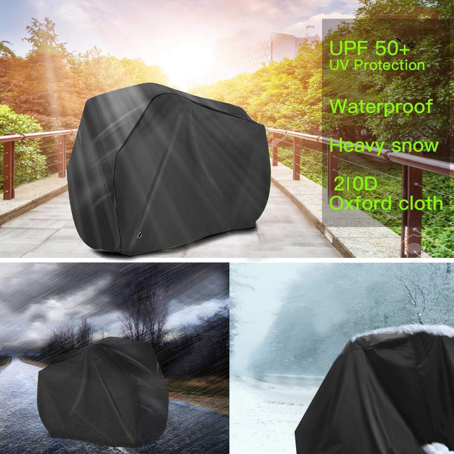 ODSPTER Bike Cover Waterproof 2 Bikes, Bike Cover For Outside Storage, 210d Oxford Waterproof Upgrade To 10000pa - Image 5