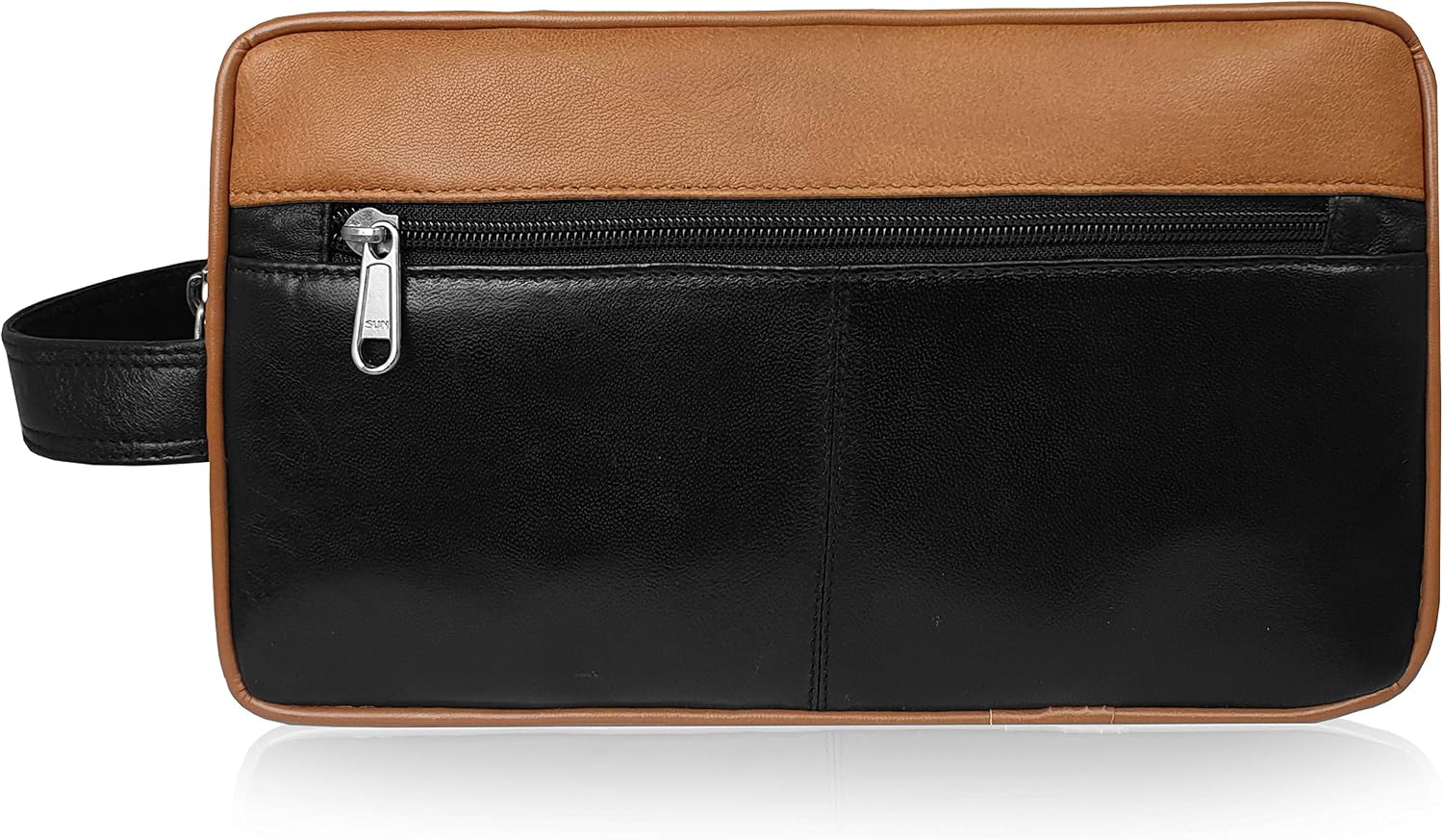 Roamlite Leather Toiletry Wash Bag for Toiletries, Holiday Travel Washbag - Image 3