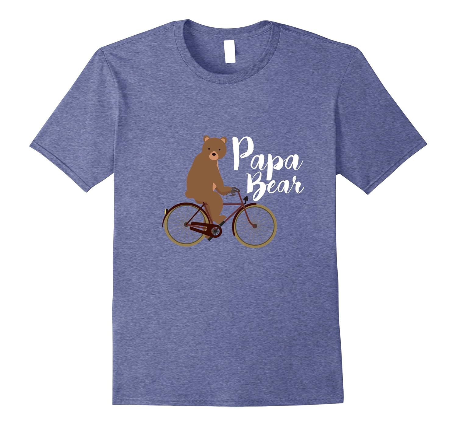 Mens Papa Bear on a Bicycle T-Shirt - Tee for Cycling Dad Father-anz