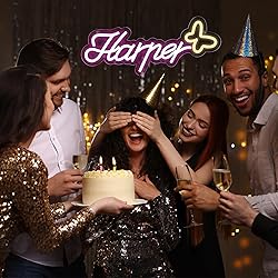 ATTNEON Large Harper Name Neon Sign,LED Name Neon