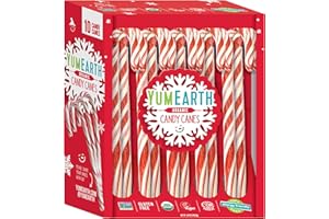 YumEarth Organic Candy Canes - Individually Wrapped Full Size Peppermint Candy Canes - Allergy Friendly, Non GMO, Gluten Free, Vegan - 10 Count (Pack of 1)