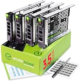 WORKDONE 4-Pack 3.5" LFF Caddy Tray - fits Dell PowerEdge 13-11th G. KG1CH | Only for bigger 4.2" Wide Hot-Swap Bay, T440 T640 R330 R430 T430 T630 R730xd R930, Adapter Sled, Labels, HDD Screws, Manual