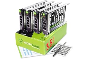 WorkDone 4-Pack - 3.5 inch Hard Drive Caddy - Compatible for Dell PowerEdge Servers - with Detailed Installation Manual - Sle