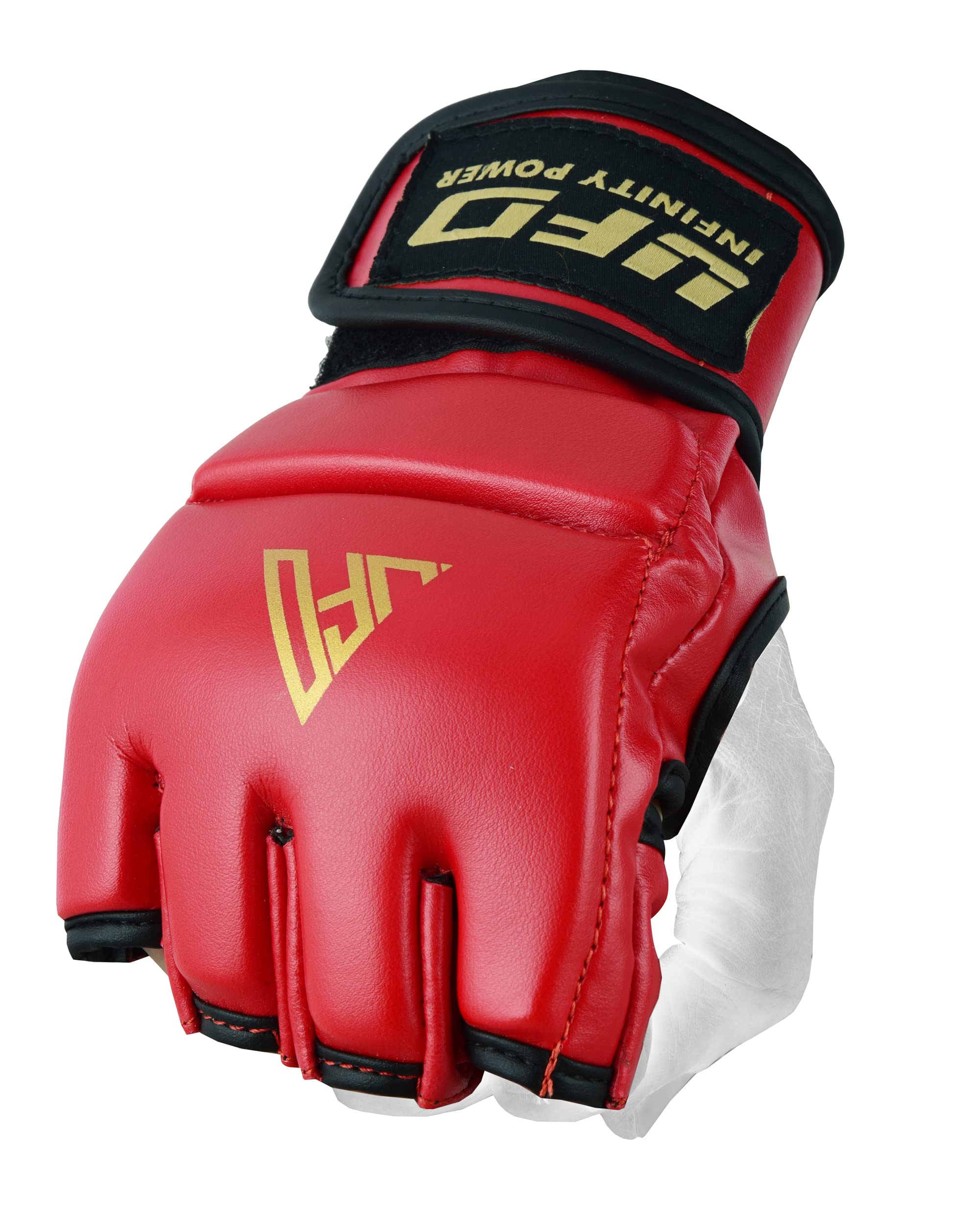 MMA Grappling Gloves Boxing Sparring Punch Martial Art Training Gloves (Red, LARGE = 11 to 14 Years)