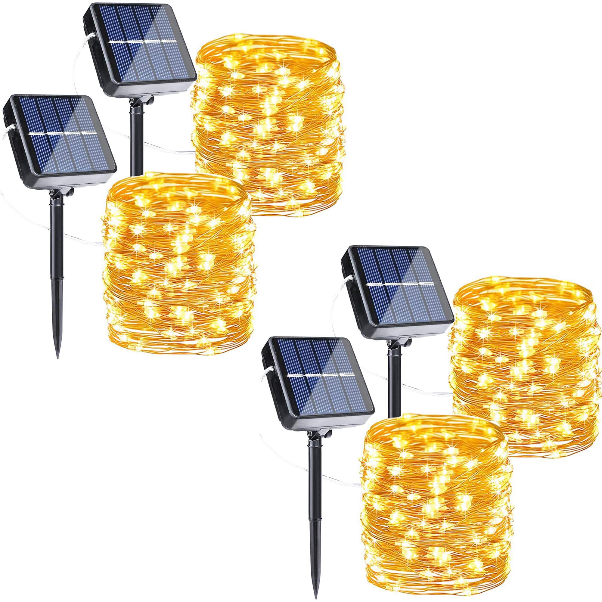 Joomer Solar Fairy Lights, 4-Pack Total 104FT