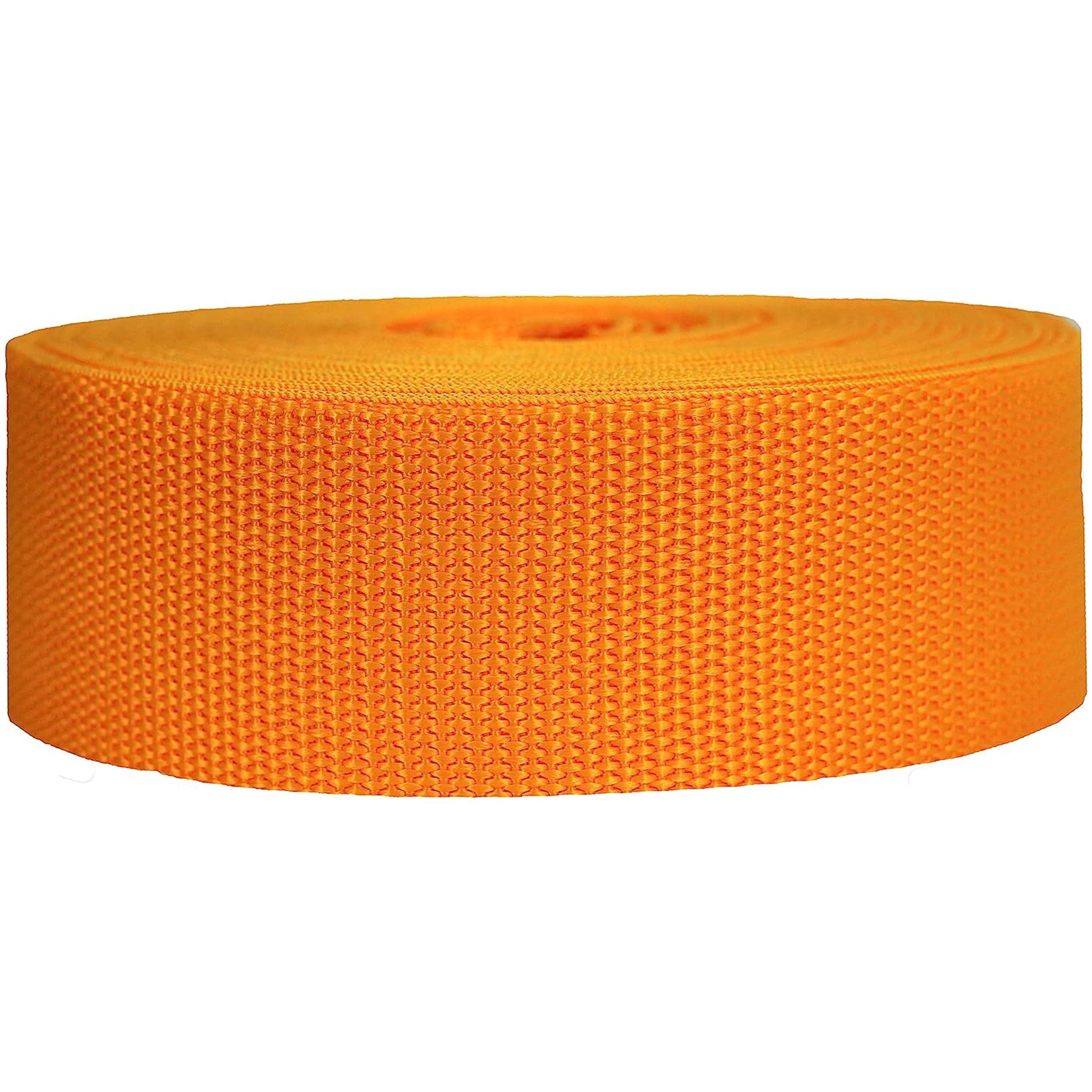 Strapworks Heavyweight Polypropylene Webbing - Heavy Duty Poly Strapping for Outdoor DIY Gear Repair, 2 Inch x 25 Yards - Yellow Gold