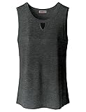 Doublju Womens Basic Crewneck Keyhole Front Tank