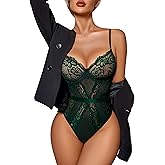 Avidlove Women Lingerie Bodysuit Lace Teddy Snap Crotch One Piece Underwire Babydoll