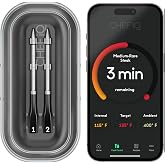 CHEF iQ Sense Smart Wireless Meat Thermometer with 2 Ultra-Thin Probes, Unlimited Range Bluetooth Meat Thermometer, Digital Food Thermometer for Remote Monitoring of BBQ Grill, Oven