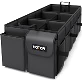 HOTOR Trunk Organizer - Foldable Car Organizer for SUVs &amp; Sedans Storage | Sturdy Car Organization for Men &amp; Women, Car Accessories, Tools, Sundries, Black, 6 Compartments, 34.8" x 16.0" x 11.6"
