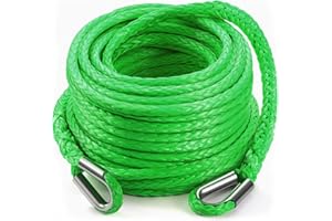 DAYDOOR Winch Rope Extension, 3/8'' x 92ft Synthetic Winch Extension Rope, 26,500 Lbs Winch Extension Line for Off Road Vehicle ATV UTV SUV Jeep(Green)