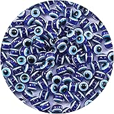 120PCS Blue Evil Eye Beads for Bracelets Making, 10MM Evil Eye Beads Charms for Jewelry Making Resin Beads Charms for DIY Bracelets Necklace Earrings