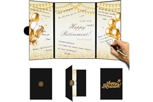 Gosuoa Retirement Party Decorations, Large Happy Retirement Card for Woman Man, Retirement Guest Book Farewell Gifts for Coworkers