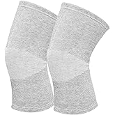 1 Pairs Bamboo Charcoal Knee Sleeve - Bamboo Knee Brace Bamboo Compression Knee Sleeve -Elastic Warm Knee Brace Bmboo Knee Sleeve for Arthritis (Gray, X-Large)