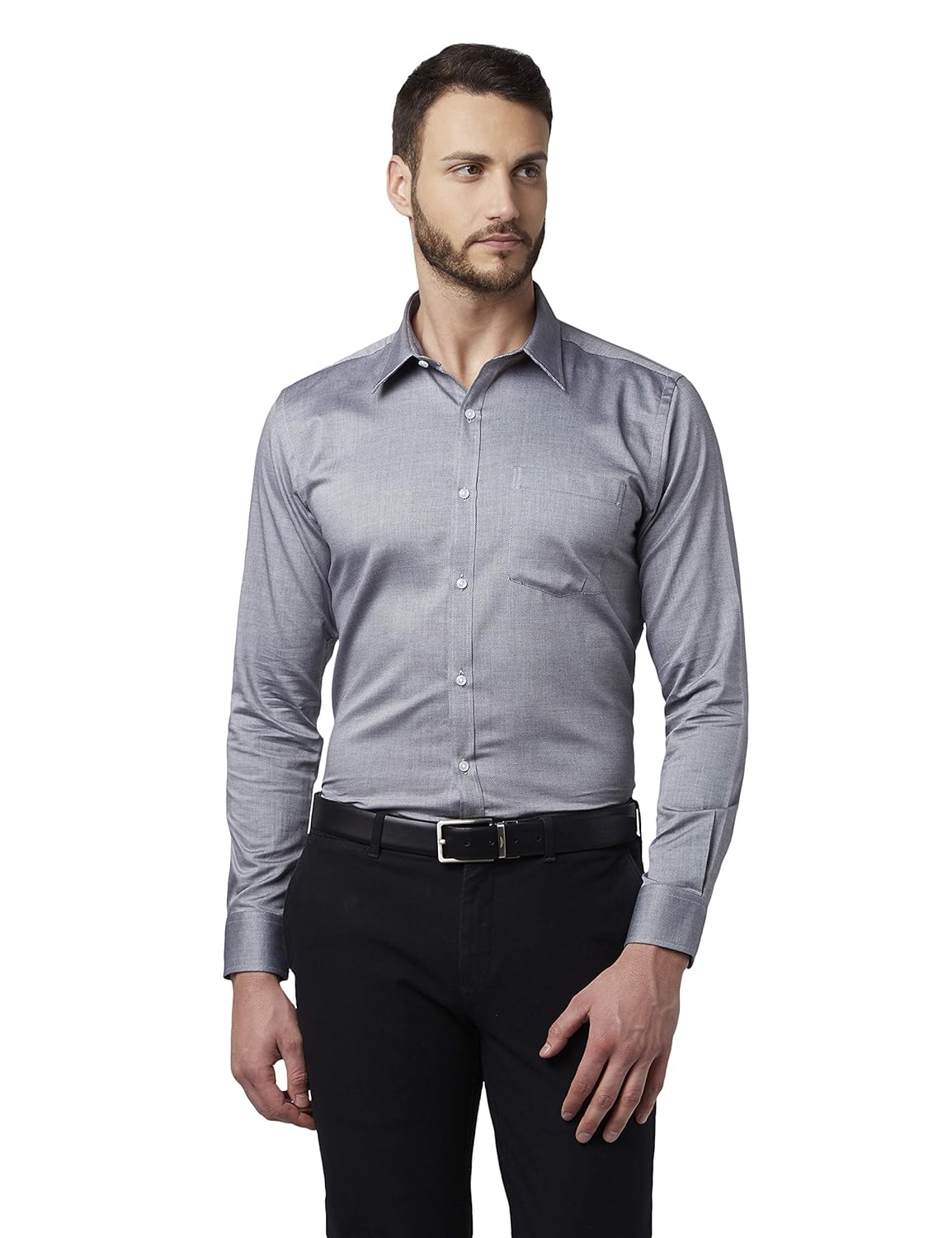 dark grey slim fit shirt