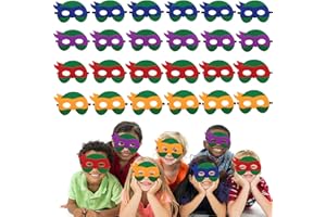 NUOMAN 24 Packs Turtles Masks Party Favors for Kids, Turtle Themed Game Video Dress Up Birthday Party Supplies Cartoon Character Cosplay Birthday Gift for Children Boys Girls