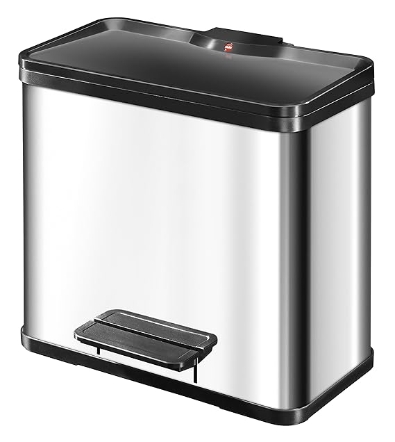 Hailo Öko duo Plus L, Mülltrenner, 17+9 Liter, 2 einzeln herausnehmbare Inneneimer, Deckeldämpfung (Soft Close), made in Germ