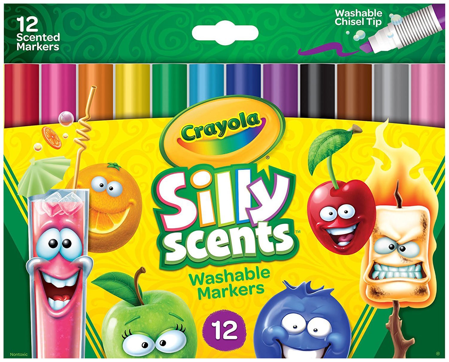 CRAYOLA Silly Scents Wedge Tip Washable Markers-12 Colors